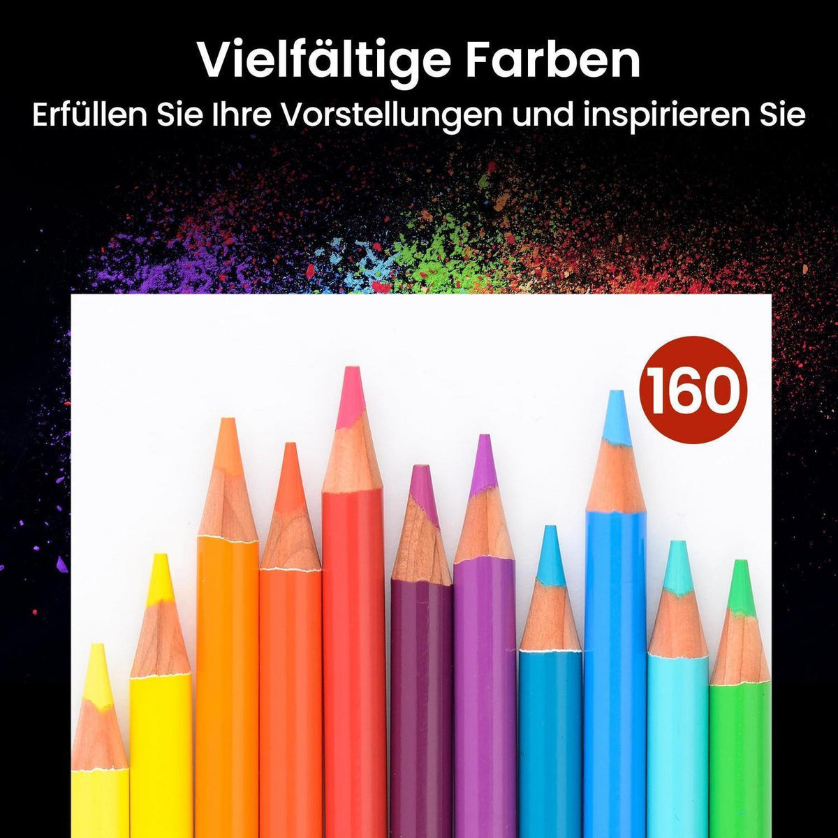 160-farbiges Buntstiftset für Künstler & Ausmalen