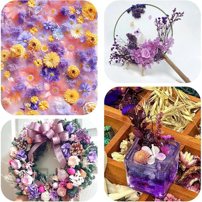 Trockenblumen Set Violett für DIY & Wohndeko
