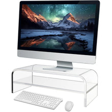2-Ebenen Monitorständer aus Acryl mit Stauraum