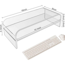 2-Ebenen Monitorständer aus Acryl mit Stauraum
