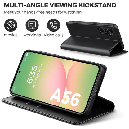Samsung Galaxy A56 5G Klapphülle mit 2x Panzerglas, Kartenfach, Ständer