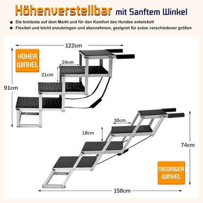 Hundetreppe Klappbar – Extra Breit & Robust für Große Hunde