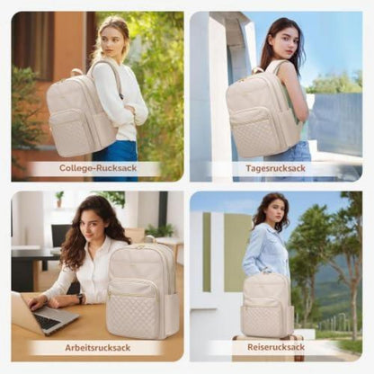 Laptop Rucksack Damen 16 Zoll – Wasserdichter Reiserucksack Beige