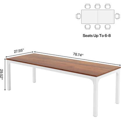 Industrietisch Esstisch 200x70cm Nussbaum für 6-8 Personen
