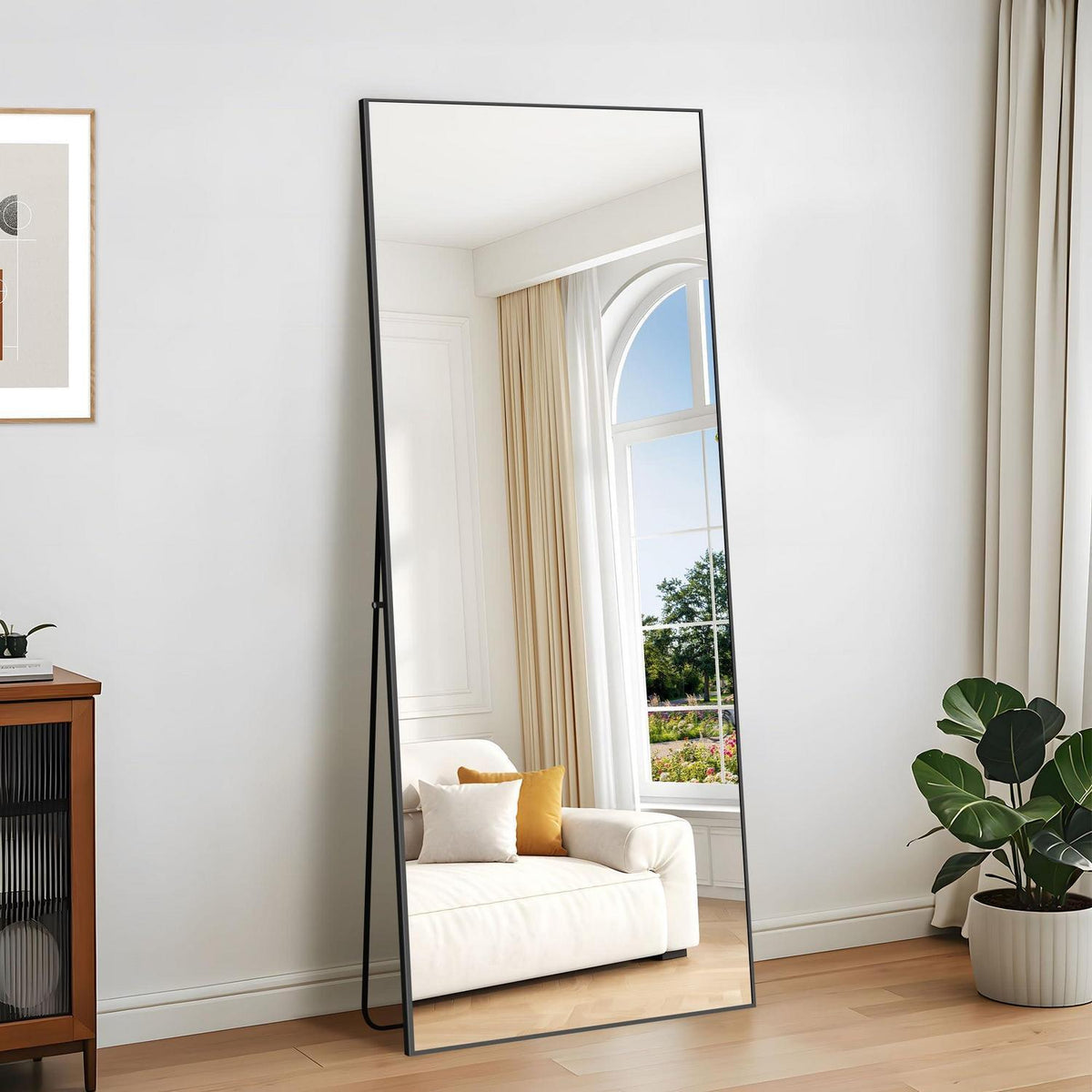 Großer Standspiegel Rechteckig mit Aluminiumrahmen – 179x65cm
