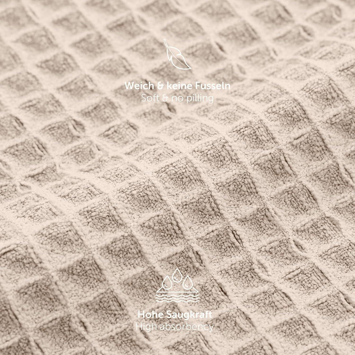 Mikrofasertücher 6er-Set, saugfähig, fusselfrei, beige