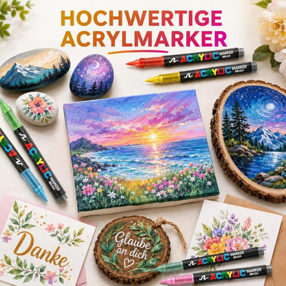 168 Acrylstifte Set Wasserfest für Steine, Glas & mehr