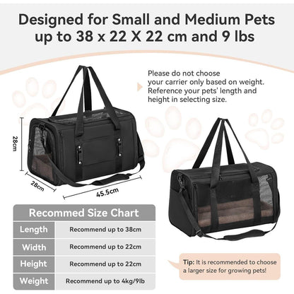 Katzen Transportbox faltbar mit Netzfenstern & Kissen