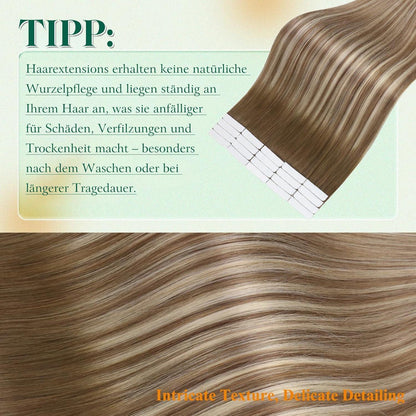 Echthaar Tape Extensions Blond Ombre 50cm