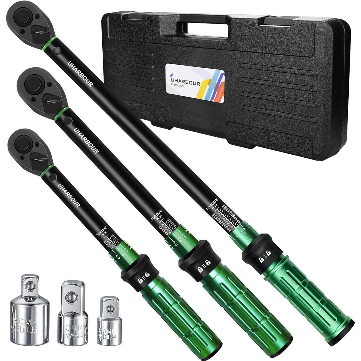 Drehmomentschlüssel Set 1/4, 3/8, 1/2 Zoll | 3-230 Nm | Auto, Motorrad, Fahrrad