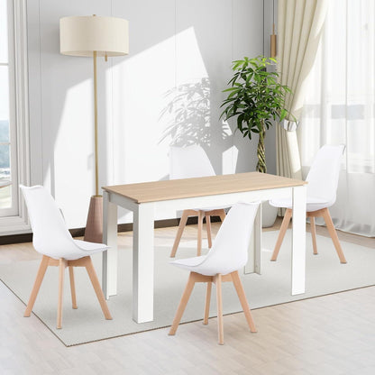 Esszimmergruppe Eiche-Weiß 120cm Tisch + 4 Stühle