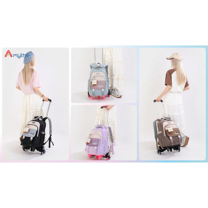Schulrucksack Trolley Mädchen Teenager Schwarz 36L