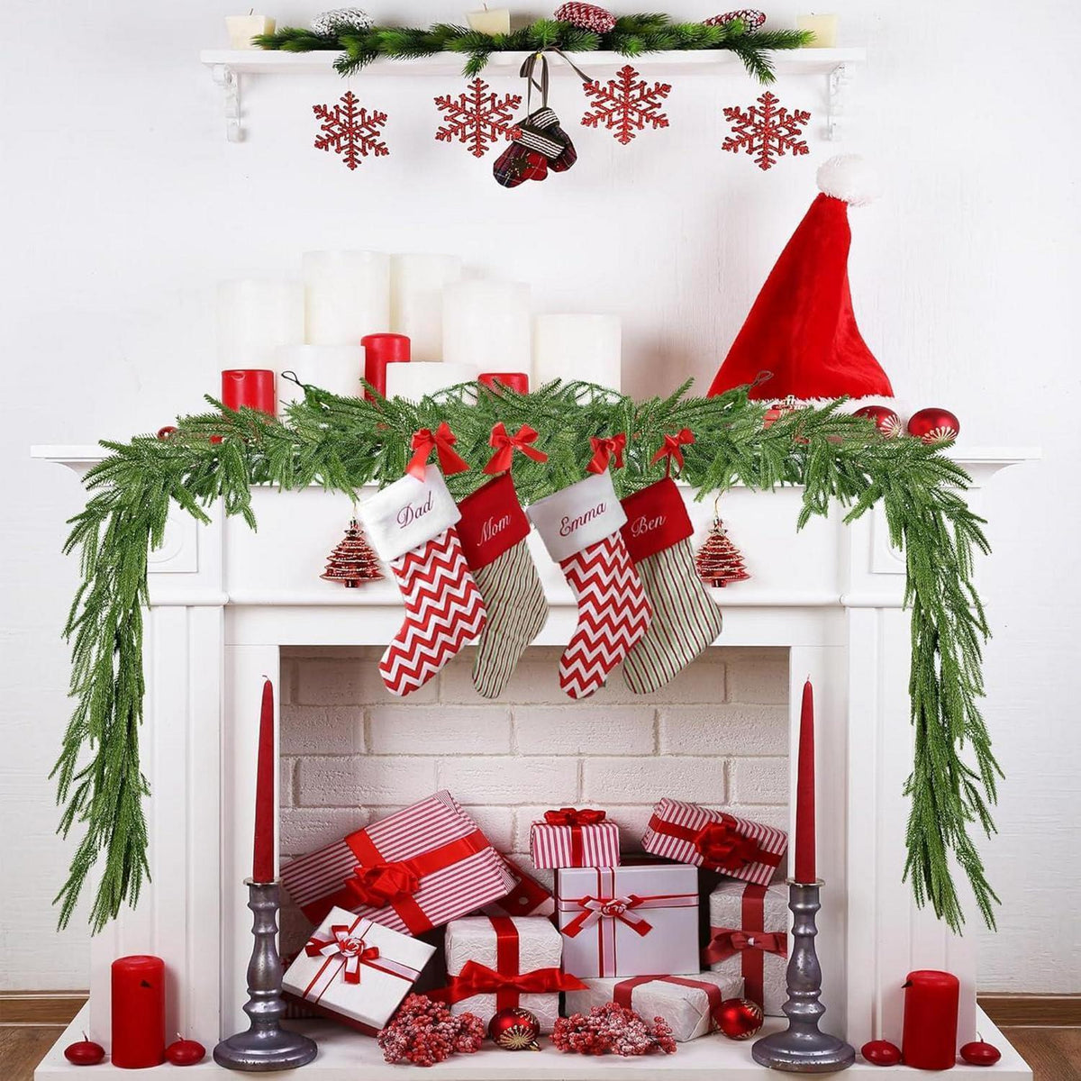 2x 1.8m Künstliche Norfolk Pine Girlande Weihnachten