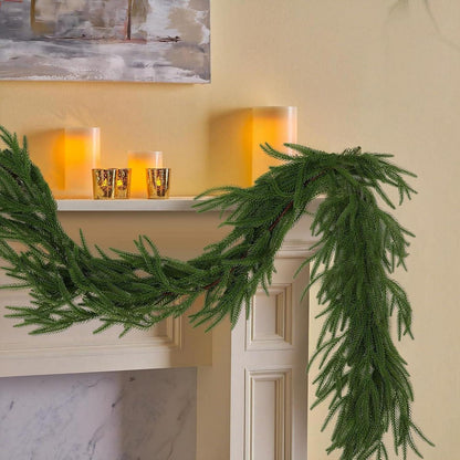 2x 1.8m Künstliche Norfolk Pine Girlande Weihnachten