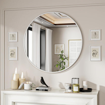 Runder Wandspiegel 76cm mit Aluminiumrahmen – Badezimmer Spiegel