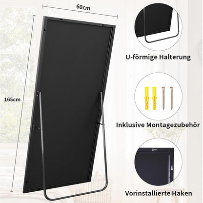 Großer Standspiegel 165x60cm – Bruchsicher & Wandhängend