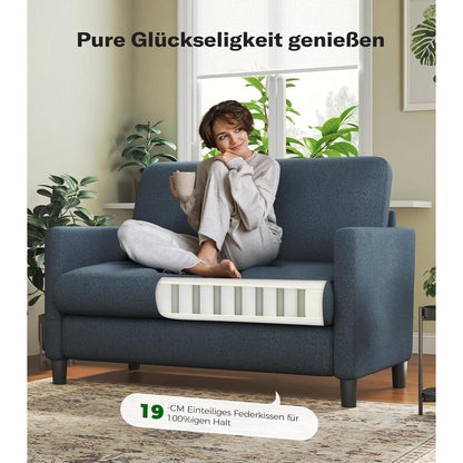 Kleines 2-Sitzer Sofa 130cm – Gemütliche Mini Couch für Wohnzimmer