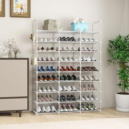 9-stöckiges Schuhregal schmal – 54 Paar, weiß