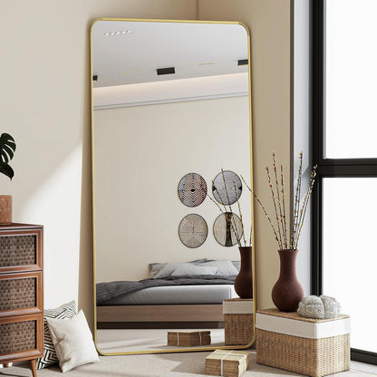 Ganzkörperspiegel Gold 171x76cm – Standspiegel mit Ständer