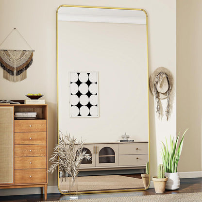 Ganzkörperspiegel Gold 171x76cm – Standspiegel mit Ständer