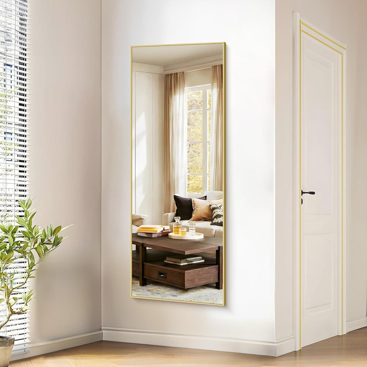 Großer Standspiegel 165x60cm mit Goldrahmen – Wand & Boden