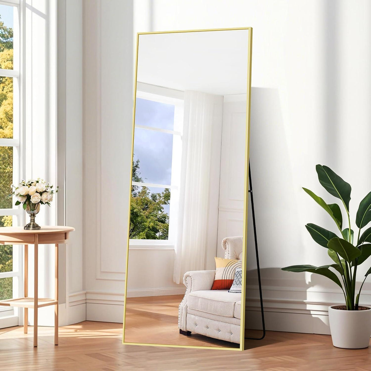 Großer Standspiegel 165x60cm mit Goldrahmen – Wand & Boden