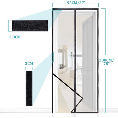 Magnetischer Insektenschutz für Balkontür 95x200cm Schwarz