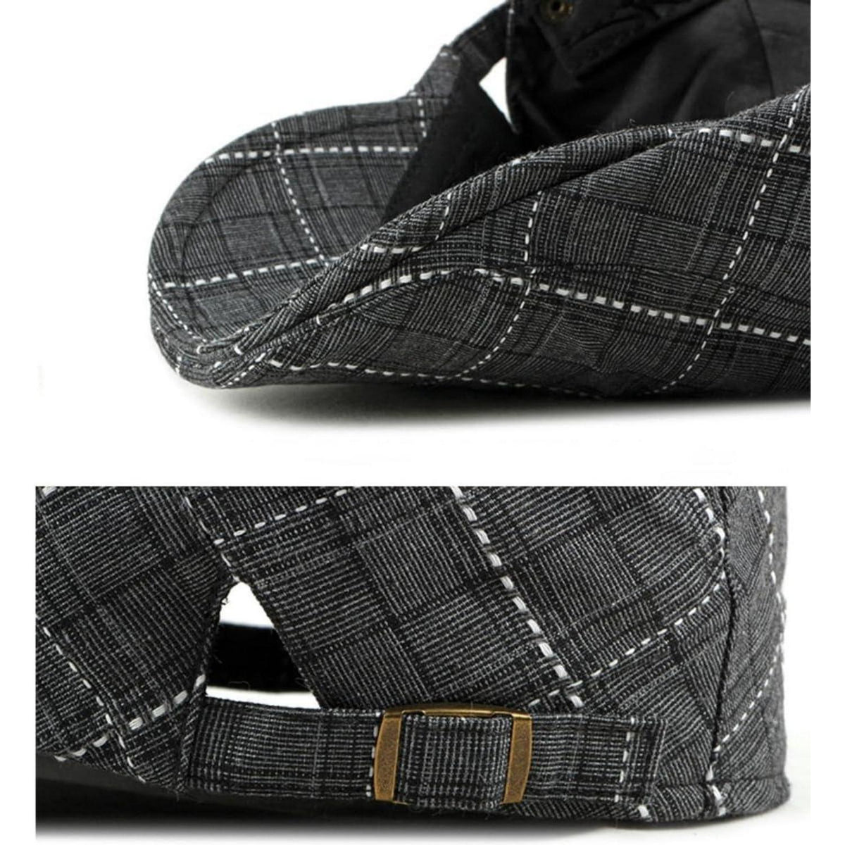 Karierte Schiebermütze Herren Damen Vintage Flatcap Newsboy Cap
