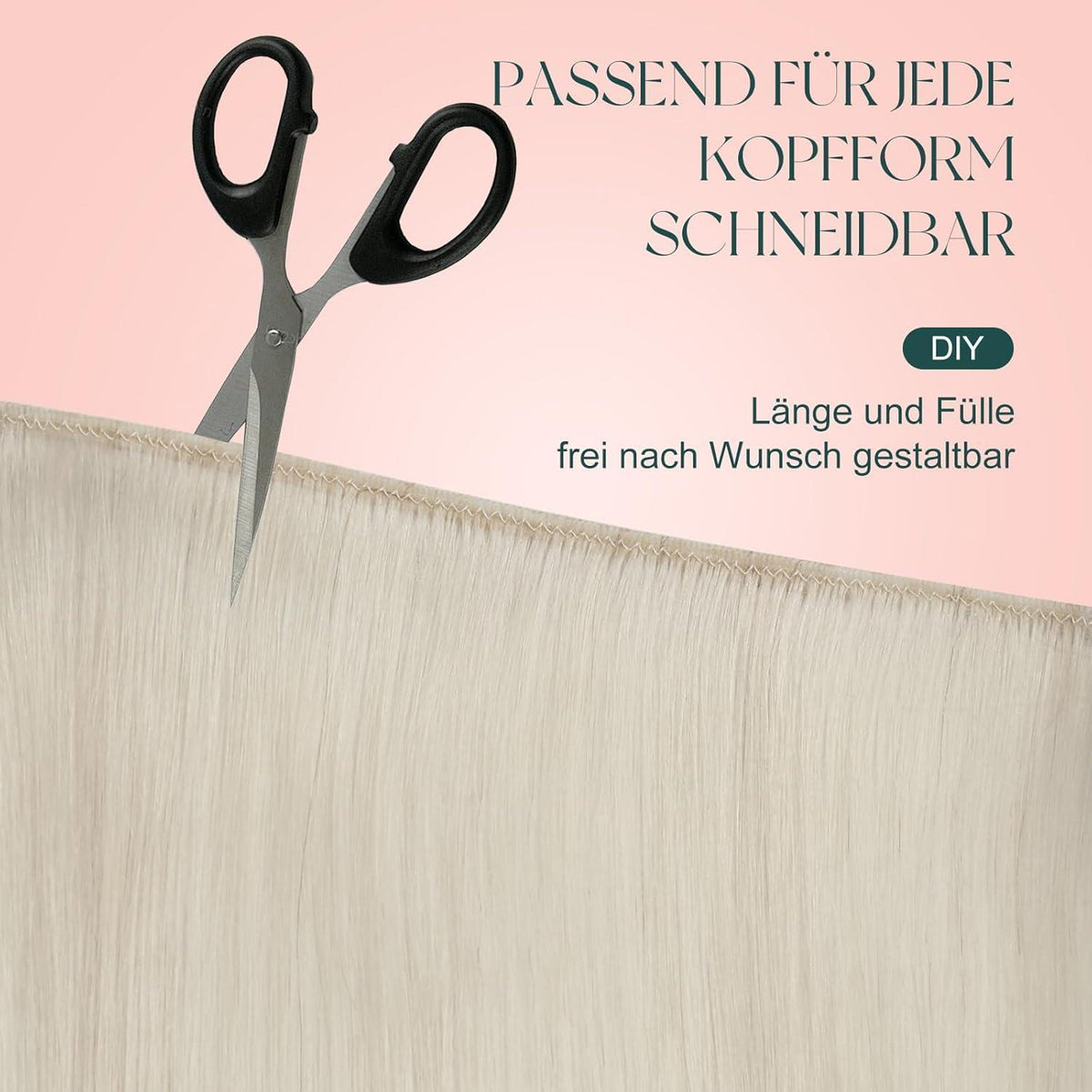 Echthaar Tressen Weißblond 40cm – Natürliche Haarverlängerung