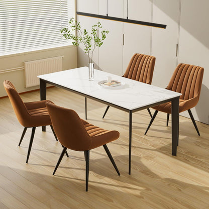 Esszimmerstühle 4er Set | Braun | Polsterstühle mit Sitzkissen