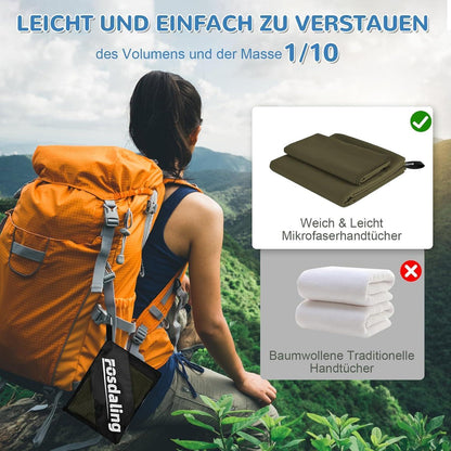 Mikrofaser Handtuch 3er Set Armeegrün Schnelltrocknend & Antibakteriell