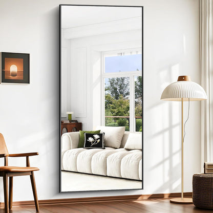 Ganzkörperspiegel 192x85cm Standspiegel mit schwarzem Aluminiumrahmen