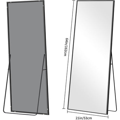 Ganzkörperspiegel 161x52cm Standspiegel mit Schwarzrahmen
