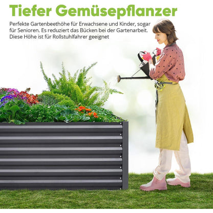 Quictent Hochbeet Metall 244x122x56cm Wetterfest Gemüsebeet