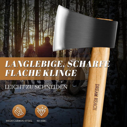 Hochwertige Wikinger Axt mit Scheide für Camping & Outdoor in Lederoptik