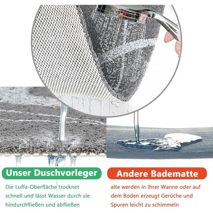 Rutschfeste Duschmatte 80x80 cm - Weiche Massage Matte Grau