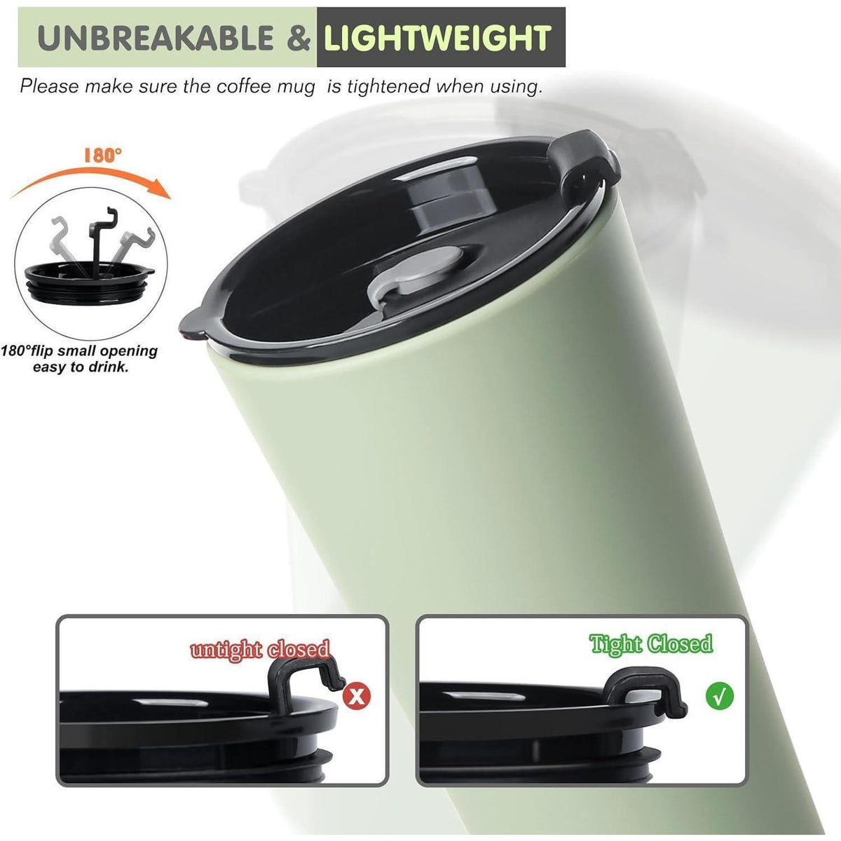 4er-Set Greentainer Reisebecher mit Deckel - 600ml Thermobecher