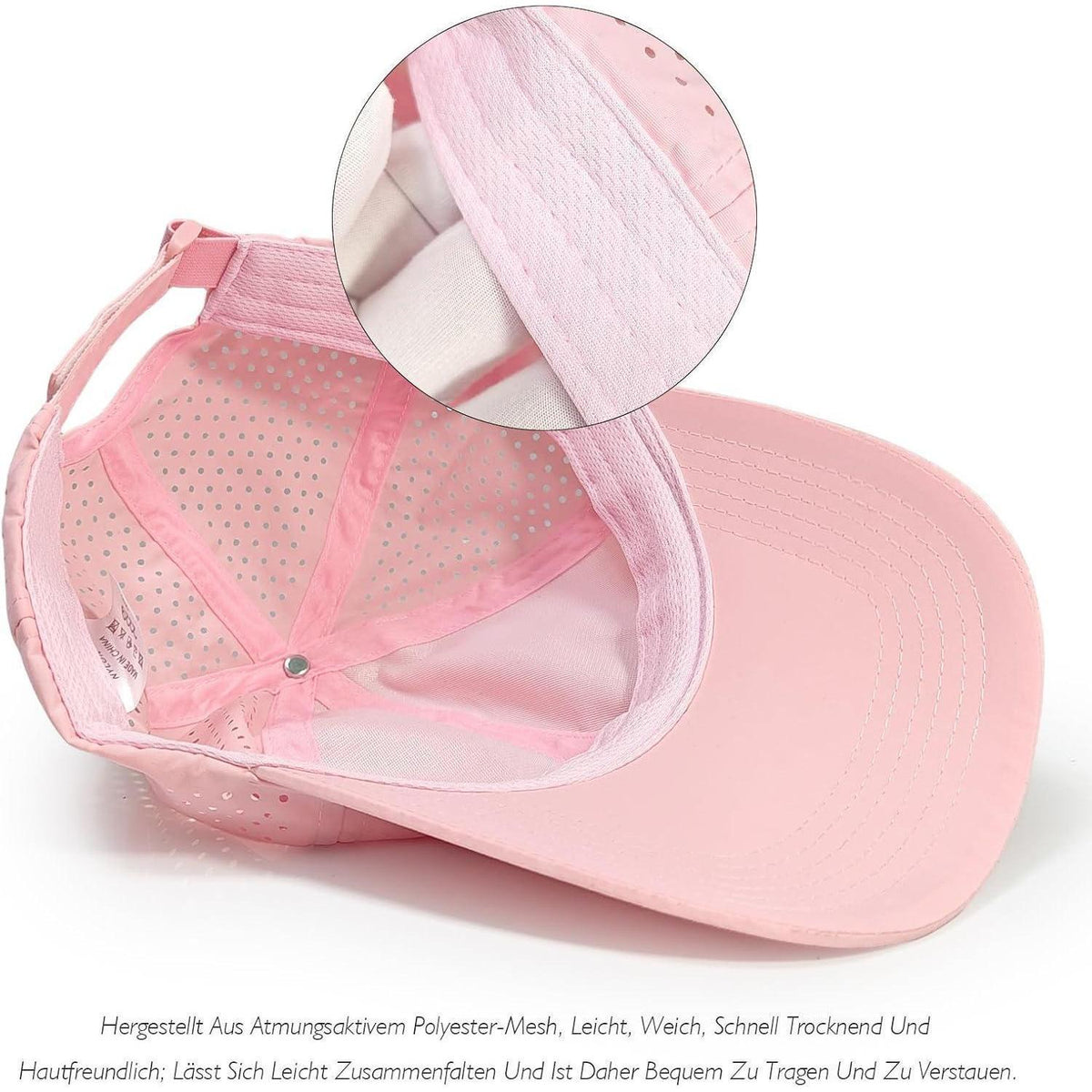 Atmungsaktive Baseball Cap Herren Damen Sommer Mesh Rosa