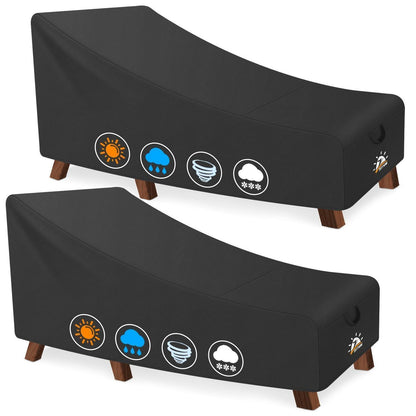 2x Liegen Abdeckhaube 193x81x81cm – Wasserdicht & UV-Beständig