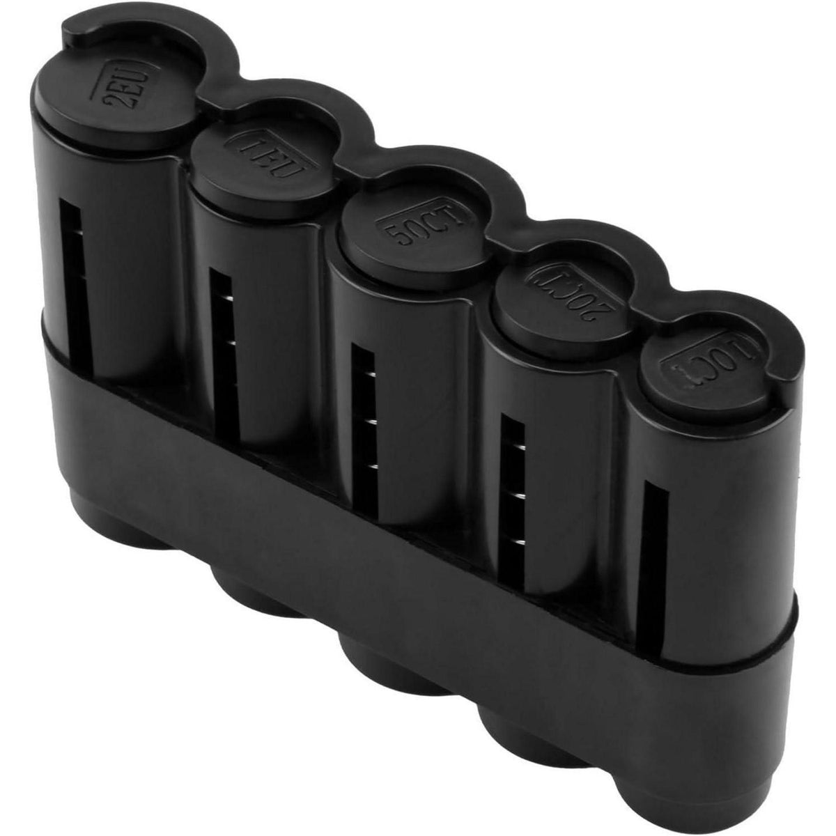 Münzbox 5-Fächer Schwarz – Kleingeld Sortierer für Euro & Cent