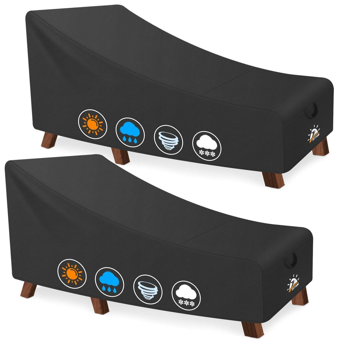 2er-Pack Liegen Abdeckhaube – Wasserdicht & UV-Beständig 203x81x81cm