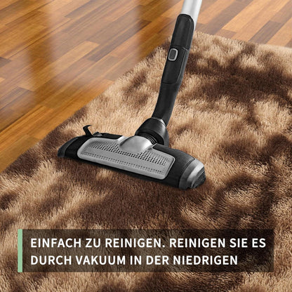 Flauschiger Hochflor Teppich Braun 140x200 – Waschbar & Rutschfest