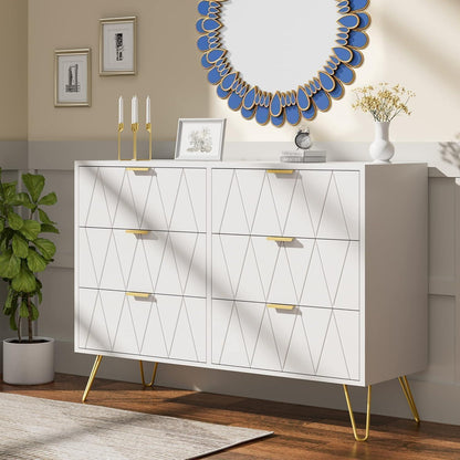 Schlafzimmer Komplett-Set Weiß mit Kommode & 2 Nachttische Skandinavisch