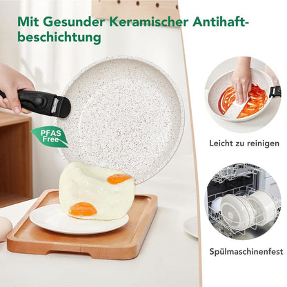 23-teiliges Induktions Topfset mit abnehmbarem Griff & Keramik