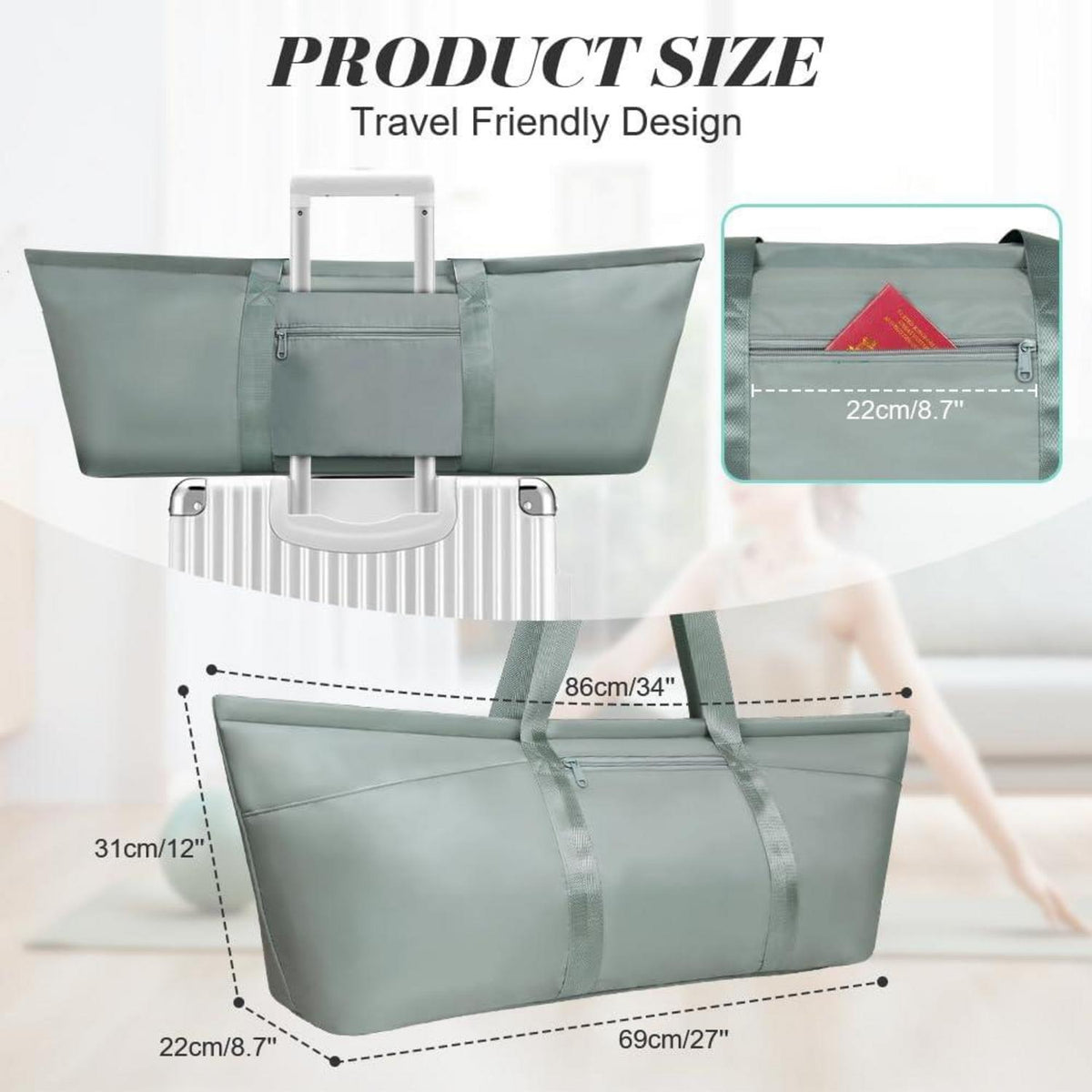 Aucuu Damen Sporttasche Yoga Groß Tasche mit Nassfach
