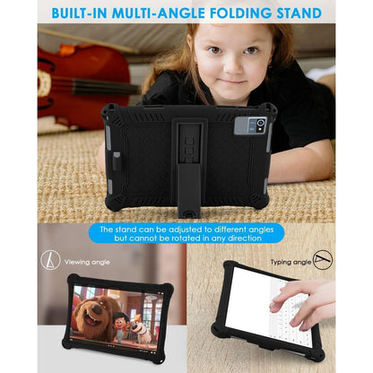 Silikon Tablet Hülle 10 Zoll mit Stift & Gurt – Schwarz
