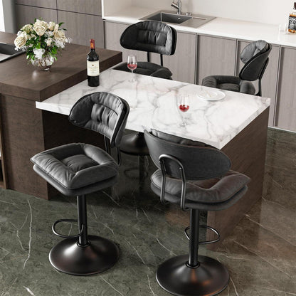 Barhocker Set 4er – Ergonomisch & Verstellbar Dunkelgrau