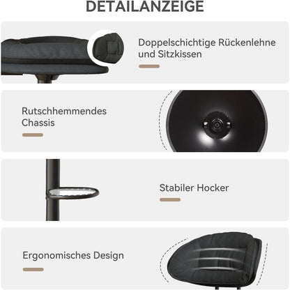 Barhocker Set 4er – Ergonomisch & Verstellbar Dunkelgrau