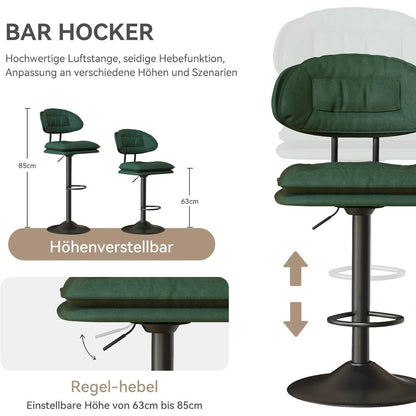Barhocker Set 4er – Ergonomisch & Verstellbar – Military Green