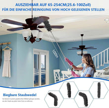 Staubwedel Teleskop Waschbar 7 Stück Grau Mikrofaser - 254cm